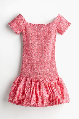 Smocked Off-the-shoulder Dress