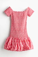 Smocked Off-the-shoulder Dress