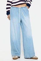 Pantalon en denim avec cordon de serrage