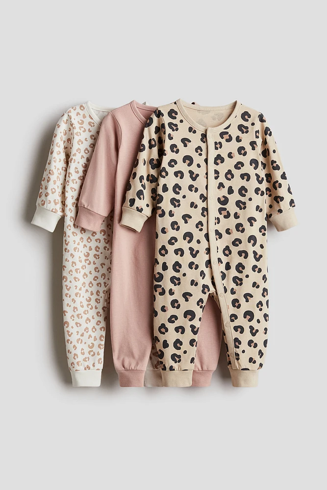 3-pack Cotton Pajama Jumpsuits