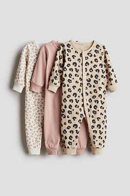 3-pack Cotton Pajama Jumpsuits