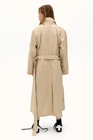 Shoulder-Pad Trench Coat