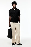 Slim Fit Textured-knit Polo Shirt