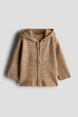 Hooded Cardigan with Zipper