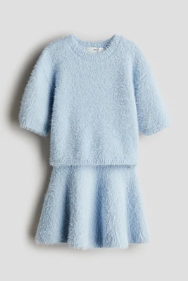 2-piece Fluffy Knit Set