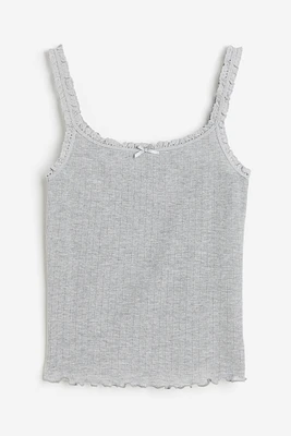 Lace-trimmed Tank Top