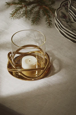 Metal and Glass Tea Light Holder