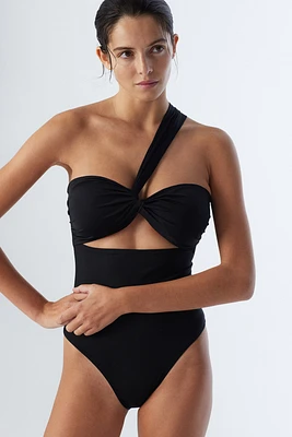 Padded-Cup One-Shoulder Swimsuit