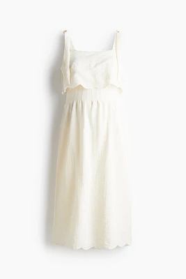 MAMA Nursing Dress with Tie-Top Shoulder Straps