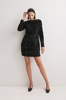 MAMA Sequined Dress with Low-Cut Back