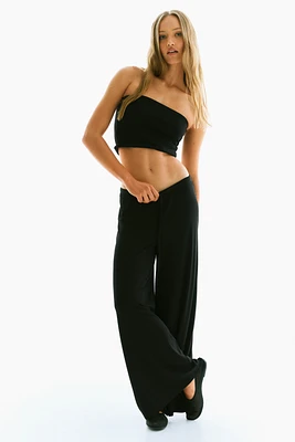 Wide-Leg Drawstring Pants