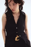 Chemise sans manches en lin mélangé