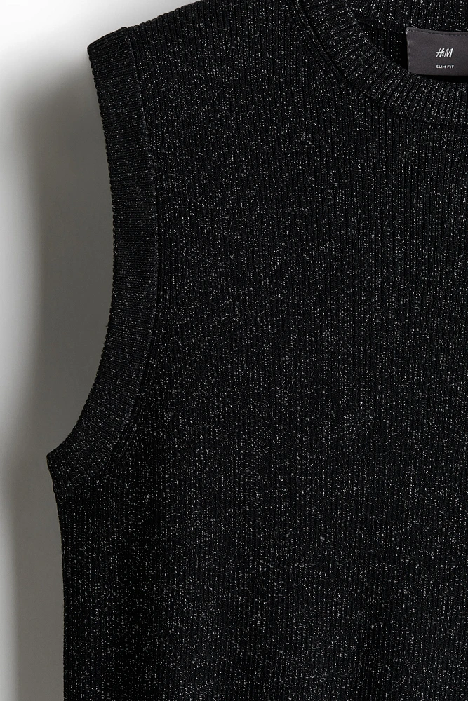 Slim Fit Glittery Sweater Vest