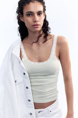 Lace-Trimmed Tank Top