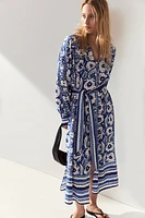 Tie-belt Kaftan Dress