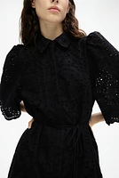 Eyelet Embroidered Shirt Dress