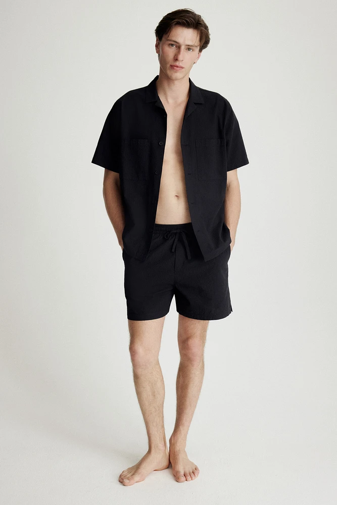 Seersucker Pajama Shirt and Shorts