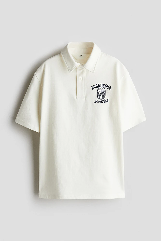 Text-Motif Polo Shirt