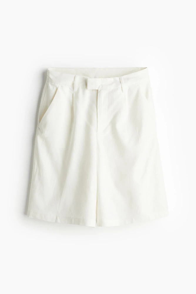 Dressy Linen-blend Shorts