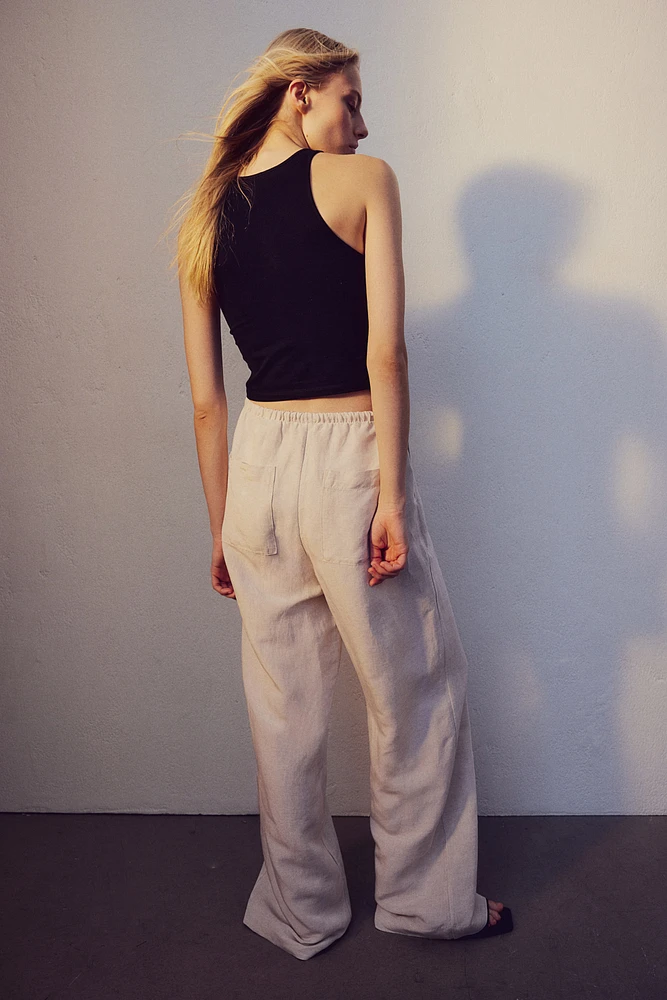 Linen-blend Pants