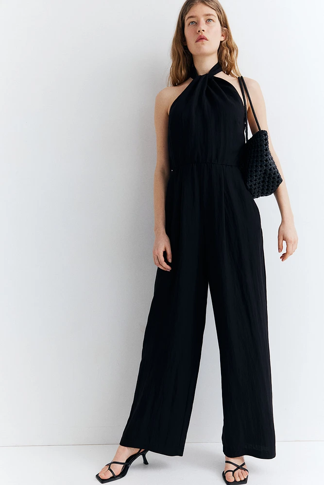 Knot-detail Halterneck Jumpsuit