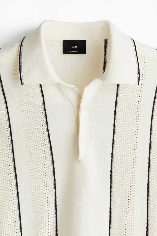 Polo coupe classique en tricot pointelle