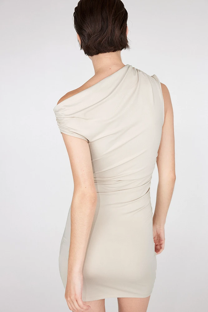 Gathered One-shoulder Dress