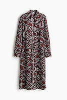 Patterned Tie-Belt Dress
