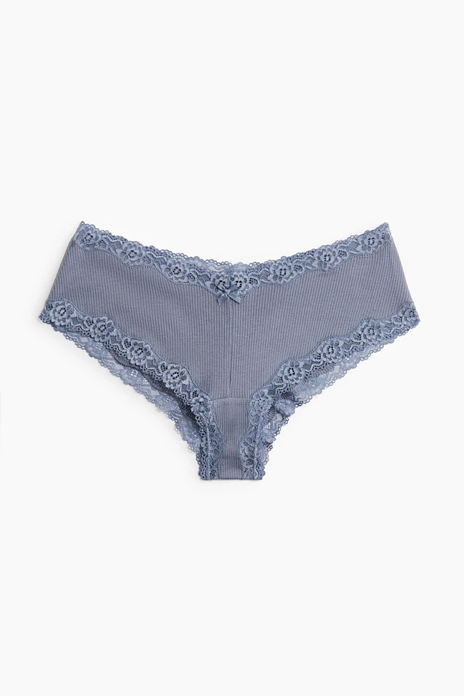 Lot de 5 culottes Hipster en coton avec dentelle
