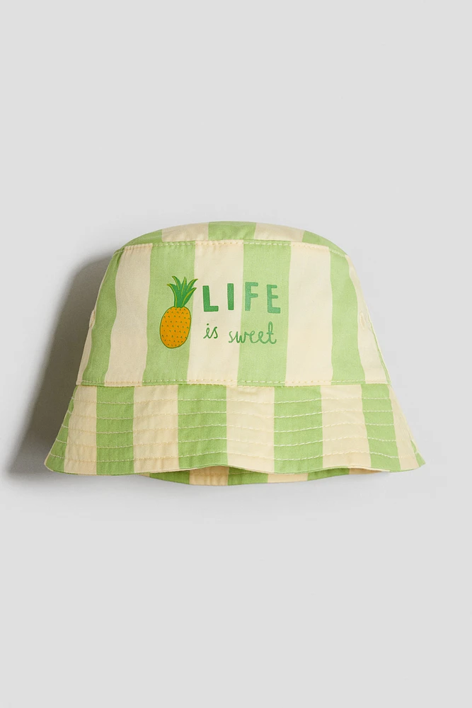 Printed twill bucket hat