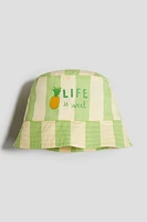 Printed twill bucket hat