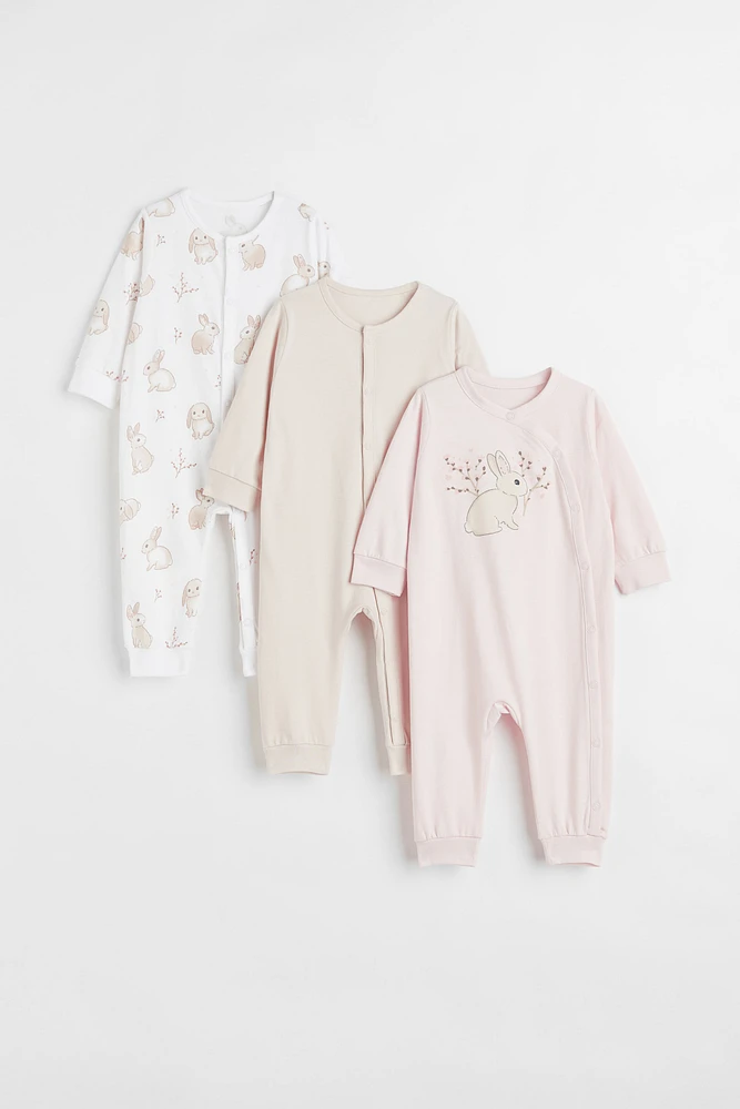 3-pack Cotton Pajama Jumpsuits