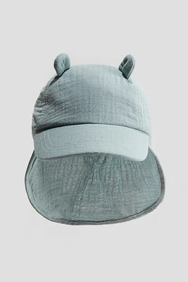 Ear-detail Muslin Cap