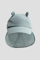 Ear-detail Muslin Cap