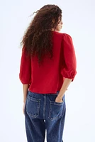 Linen-Blend Blouse