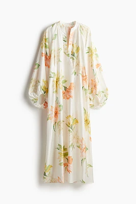 Balloon-sleeved Maxi Dress
