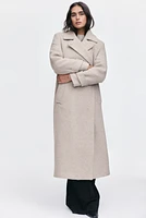 Wool-Blend Tie-Belt Coat