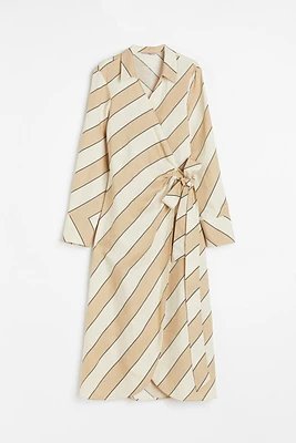 Linen-blend Wrap Dress