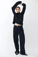 Fine-Knit Mock Turtleneck Sweater