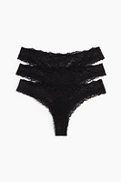 3-pack lace Brazilian briefs