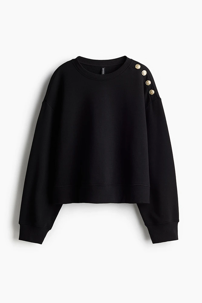 Button-Detail Sweatshirt