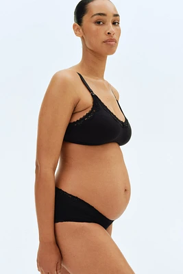 MAMA 3-Pack Lace-Trimmed Cotton Hipster Briefs