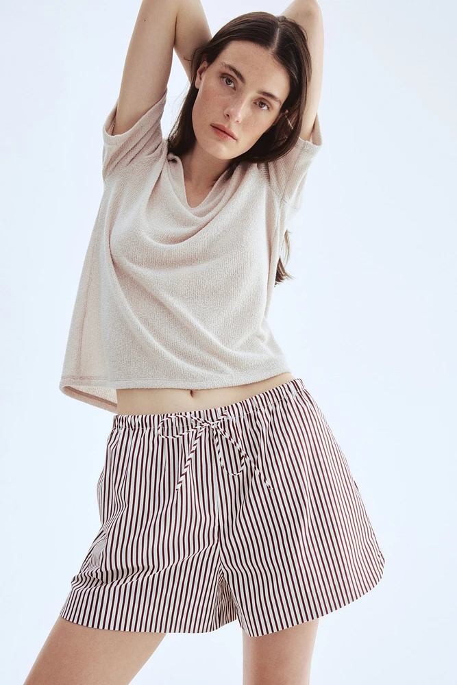 Short en coton avec cordon de serrage