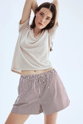 Short en coton avec cordon de serrage