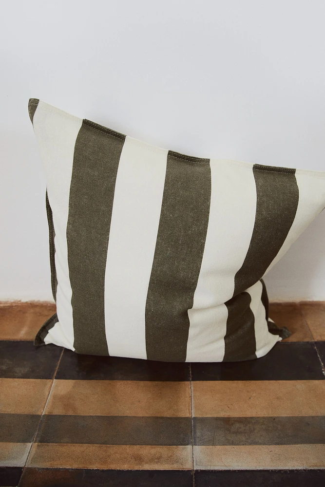 Housse de coussin en lin mélangé