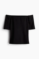 Off-the-shoulder Jersey Top