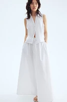 Linen-Blend Sleeveless Shirt