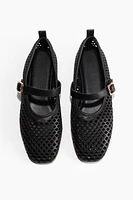 Perforated Mary Jane Ballet Flats