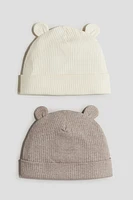 2-pack Ribbed Beanies with Ears