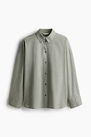 Oversized Linen-Blend Shirt